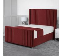 Living Comfort Bedz Emilia Upholstered Gas Lift Storage Bed with 48 Inch Headboard in Maroon | Size: King Living Comfort Bedz Maroon King
