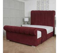 Living Comfort Bedz Orion Upholstered Gas Lift Storage Bed with 48 Inch Headboard in Maroon | Size: King Living Comfort Bedz Maroon King