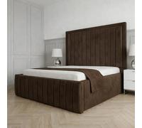 Living Comfort Bedz Sovereign Plush Velvet Upholstered Bed Slatted Base - 48Inch Headboard in Brown | Size: Single Living Comfort Bedz Brown Single