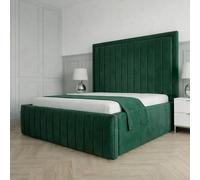Living Comfort Bedz Sovereign Plush Velvet Upholstered Bed Slatted Base - 48Inch Headboard in Green | Size: Double Living Comfort Bedz Green Double