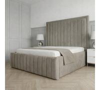 Living Comfort Bedz Sovereign Plush Velvet Upholstered Bed Slatted Base - 48Inch Headboard in Light Grey | Size: Super King Living Comfort Bedz Light Grey Super King
