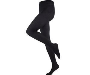 Living Crafts - Helene Tights - Comfortable Knitted Tights, GOTS Certified, 72% Organic Wool, 26% Organic Cotton, black, M