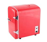 Living Enrichment Mini Fridge 4L Skincare Fridge Portable Small Refrigerator Cooler and Warmer for Skin Care Drinking AC 120V DC 12V(UK Plug -Red)