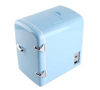 Living Enrichment Mini Fridge 4L Skincare Fridge Portable Small Refrigerator Cooler and Warmer for Skin Care Drinking AC 120V DC 12V(UK Plug -Blue)