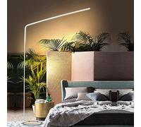 Living Floor Lamp Lamp Dimmable for Room, Modern Scandinavian Style Arc Lamp with Remote Control, 24W Reading Lamp for Bedroom Room Study, White (White)