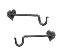 Living Ideas Hand Forged Heart Shape Plant Hanger Bracket Set of 2 Pcs Wrought Iron Handmade Hanging Shepherds Hook for Bird Feeders Lanterns and Baskets Farmhouse Heavy Duty Garden Plant Bracket