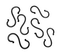 Living Ideas Hand Forged Metal S Hook Set - 6 Pcs Wrought Iron Handmade Black Antique Finish Heavy Duty 3.50 Inches for Hanging Plants, Coffee Mugs, Towels in Kitchen