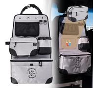 Living in a Bubble Multi-purpose Multi-Compartment Cordura Fabric Magnetic Seat Back Organizer with Insulated Pouch, Device Holder and Hooks for Campers/Travel