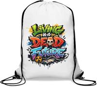 Living in a Dead Future Gym Sack Casual Drawstring Bag White