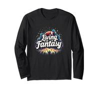 Living in a Fantasy Football Fan Dream Long Sleeve T-Shirt, Adult Unisex, Black, L