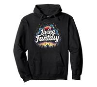 Living in a Fantasy Football Fan Dream Pullover Hoodie, Adult Unisex, Black, L