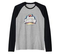 Living in a Fantasy Football Fan Dream Raglan Baseball Tee, Men, Black/Athletic Heather, L