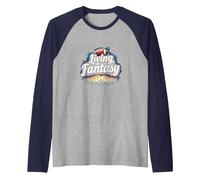 Living in a Fantasy Football Fan Dream Raglan Baseball Tee, Men, Navy/Athletic Heather, L