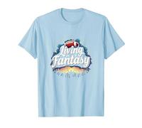 Living in a Fantasy Football Fan Dream T-Shirt, Men, Baby Blue, S