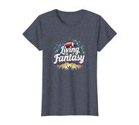 Living in a Fantasy Football Fan Dream T-Shirt, Women, Heather Blue, L