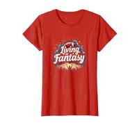 Living in a Fantasy Football Fan Dream T-Shirt, Women, Red, L