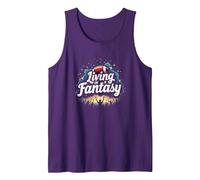 Living in a Fantasy Football Fan Dream Tank Top, Men, Purple, L