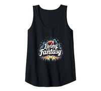 Living in a Fantasy Football Fan Dream Tank Top, Women, Black, L