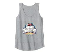Living in a Fantasy Football Fan Dream Tank Top, Women, Heather Grey, L