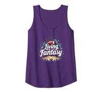 Living in a Fantasy Football Fan Dream Tank Top, Women, Purple, L