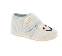 Living Kitzbühel - Kid's Baby Hook-and-Loop Terry Cloth - Smiley - Slippers size 2K, grey/sand