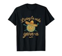 Living La Vida Yarn-a Vintage Yarn Ball Knitter novelty T-Shirt