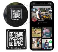 Living Legacy QR Code Memorial Plaque - Laser Etched Medallions QR Code for Headstones, Gravestones - Personalized Memorial Tribute Webpage, Photos, Videos, Family Tree - 2x2 inch