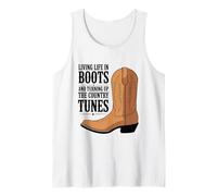 Living Life in Boots, Small Town Country Music Tank Top