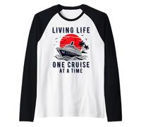 Living Life One Cruise At A Time Funny Ship Cruising Zip Raglan Baseball Tee