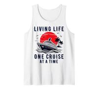 Living Life One Cruise At A Time Funny Ship Cruising Zip Tank Top