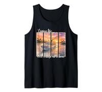 Living Life One Cruise at a Time Island Sunset Ship Art Tank Top
