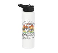 Living Life One Horseshoe at a time Funny Horseshoe Pitching Stainless Steel Insulated Water Bottle