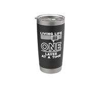 Living Life One Layer At A Time 3D Printer Distressed Design Stainless Steel Insulated Tumbler
