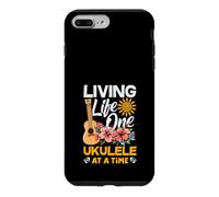 Living Life One Ukulele At A Time Floral Tropical Sunset Case for iPhone 7 Plus/8 Plus