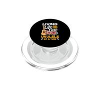 Living Life One Ukulele At A Time Floral Tropical Sunset PopSockets PopGrip for MagSafe