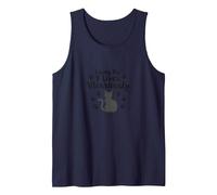 Living My 9 Lives Vicariously Cat Lover Humor Tank Top, Men, Navy, XXL