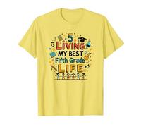 Living My Best Fifth Grade Life T-Shirt, Men, Lemon, 3XL