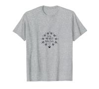 Living My Best Nine Lives Cat Lover Paw Print T-Shirt, Men, Heather Grey, XXL