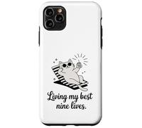 Living My Best Nine Lives Funny Cat Pun Case for iPhone 11 Pro Max