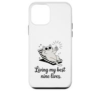 Living My Best Nine Lives Funny Cat Pun Case for iPhone 12 mini