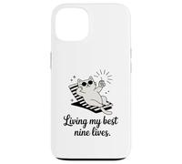 Living My Best Nine Lives Funny Cat Pun Case for iPhone 13
