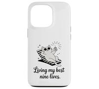 Living My Best Nine Lives Funny Cat Pun Case for iPhone 13 Pro
