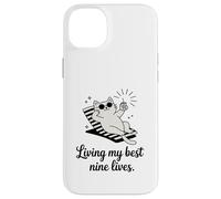 Living My Best Nine Lives Funny Cat Pun Case for iPhone 14 Plus