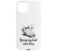 Living My Best Nine Lives Funny Cat Pun Case for iPhone 15 Plus