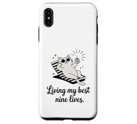 Living My Best Nine Lives Funny Cat Pun Case for iPhone XS Max