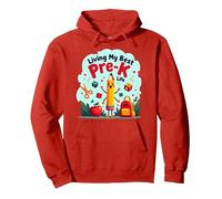 Living My Best Pre-K Life: Joyful School Adventure Begins Pullover Hoodie, Adult Unisex, Red, XL