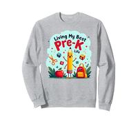 Living My Best Pre-K Life: Joyful School Adventure Begins Sweatshirt, Adult Unisex, Heather Grey, XL