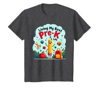 Living My Best Pre-K Life: Joyful School Adventure Begins T-Shirt, Kids, Dark Heather Grey, 3 Years