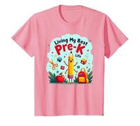 Living My Best Pre-K Life: Joyful School Adventure Begins T-Shirt, Kids, Pink, 6 Years