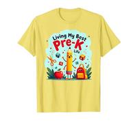 Living My Best Pre-K Life: Joyful School Adventure Begins T-Shirt, Men, Lemon, M